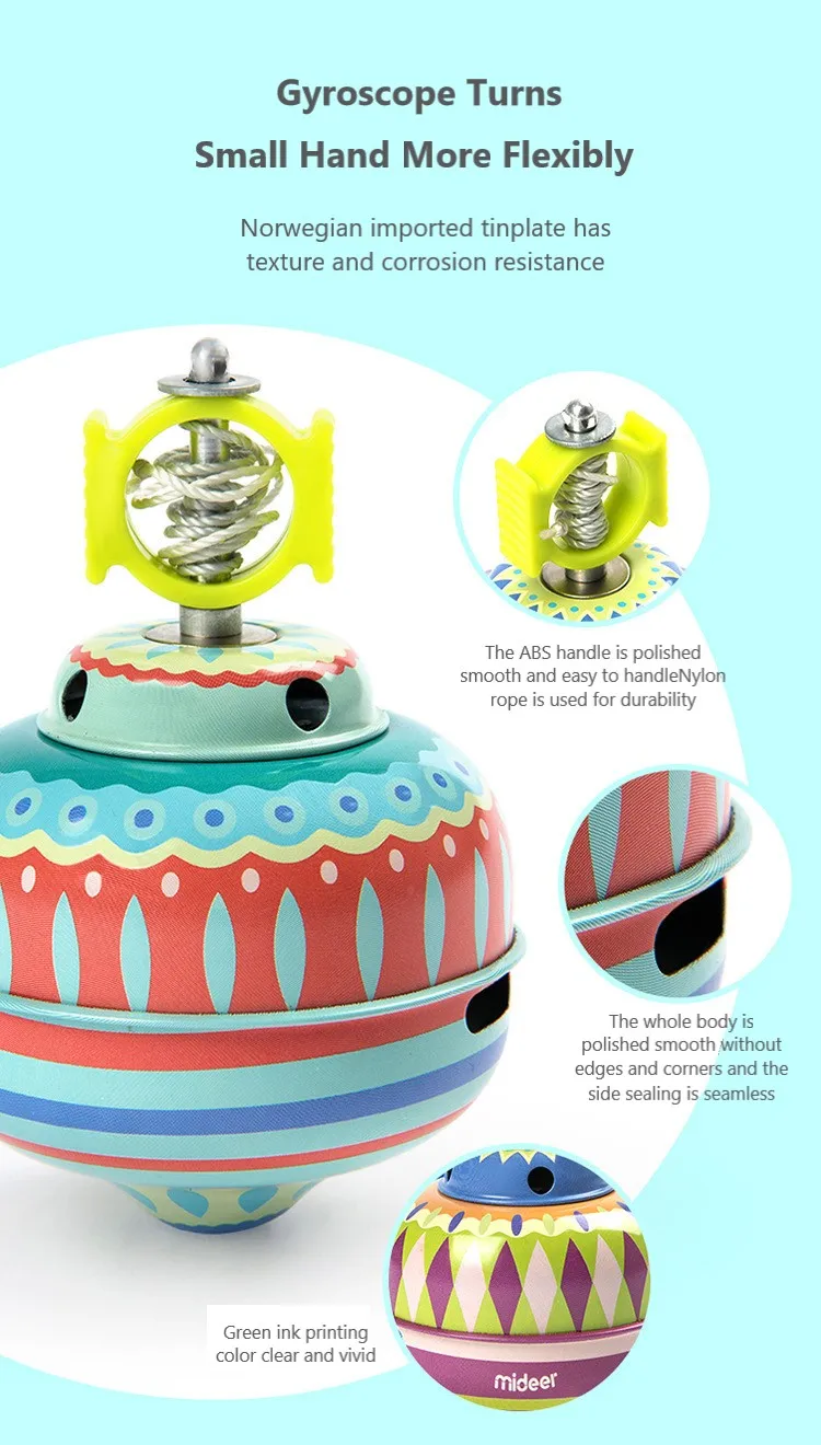 Спиннинг Топ листовой металл проволока рисунок гироскоп нажатие вращающийся Повседневный интерактивный классические обучающие игрушки для детей мальчиков