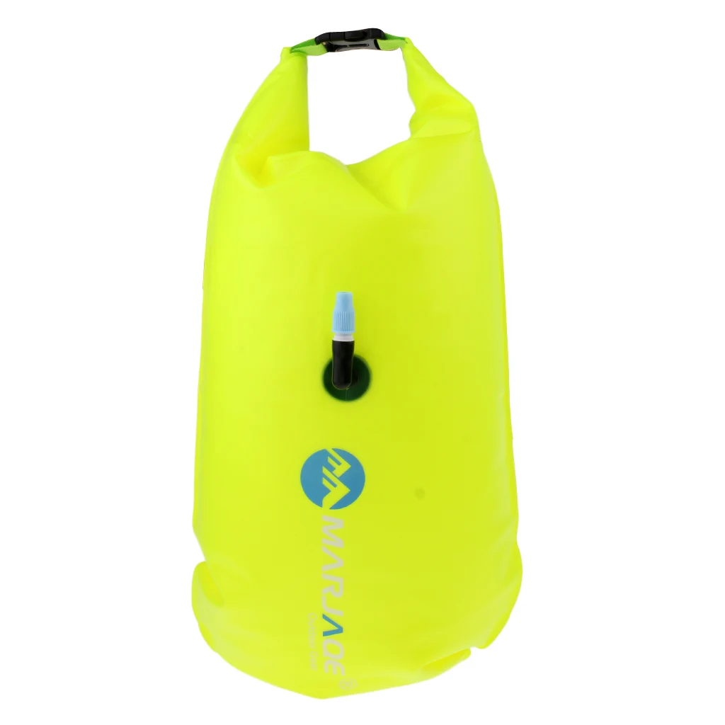 Highly Visible Waterproof Air Bag Swim Buoy Swimming Tow Float Dry Bag with Waistbelt for Inflatable Buoy Open Water Swimming