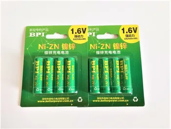 

8PCS NIZN AA Rechargeable Battery 2500mWh 1.5V 1.6V Ni-Zn AA