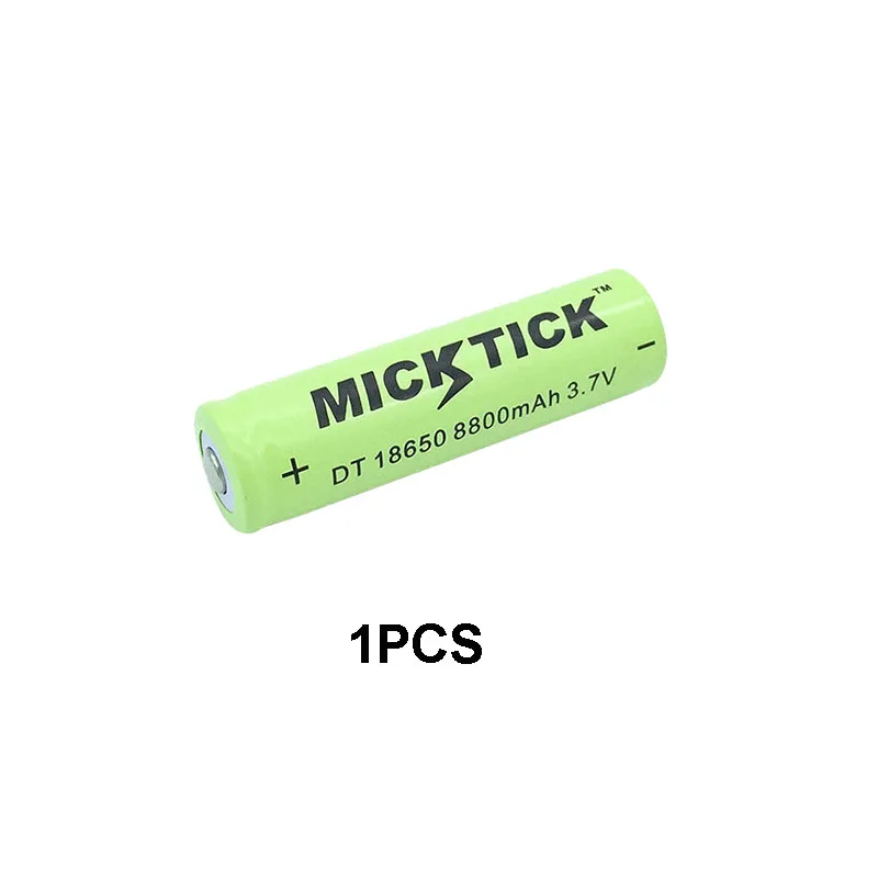 MICKTICK 18650 батарея 8800mAh 3,7 V 18650 перезаряжаемая батарея литий-ионная литиевая батарея для светодиодный фонарик фонарь литиевая батарея - Цвет: 1pcs