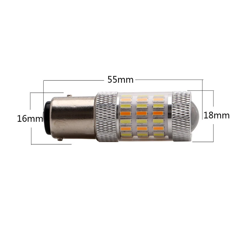 2 шт. 3157/3156/1157/1156/7440/7443 60SMD Двухцветные светодиодные Автомобильные дневные ходовые