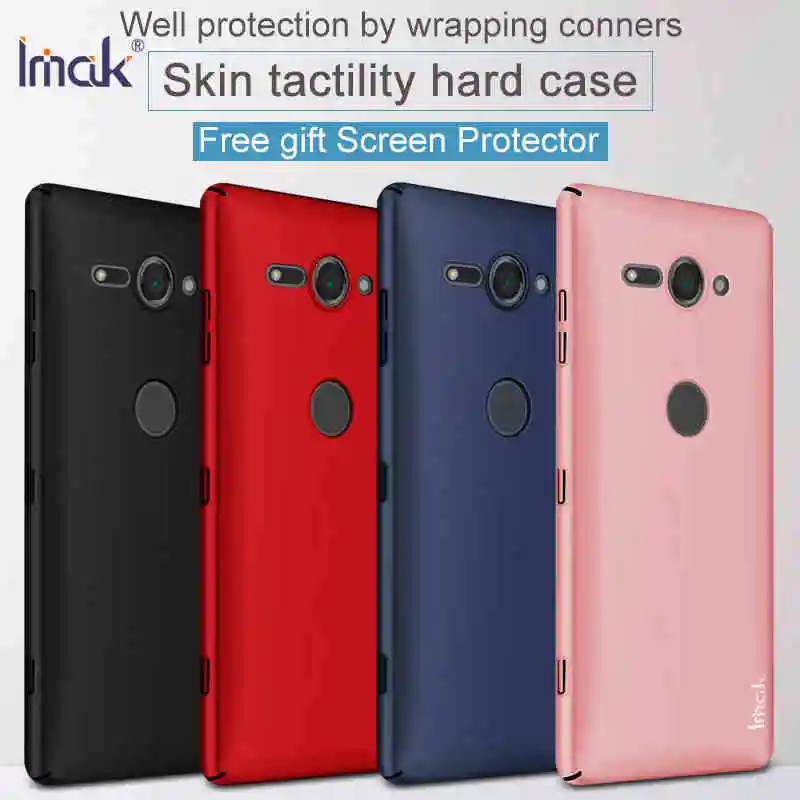 

IMAK For Sony Xperia XZ2 Compact Case Cover Hard PC Luxury Cover For XZ2 Compact Protective Shield Shockproof + Screen Protector