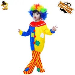 Дисплей новый стиль косплей клоун Мальчик Забавный красочный патч клоун костюм для Хэллоуина Рождественская вечеринка
