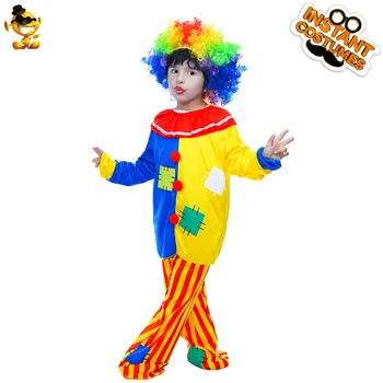 

DISPLAY New Style Cosplay Clown Boy Funny Colorful Patch Clown Costume for Halloween Christmas Party
