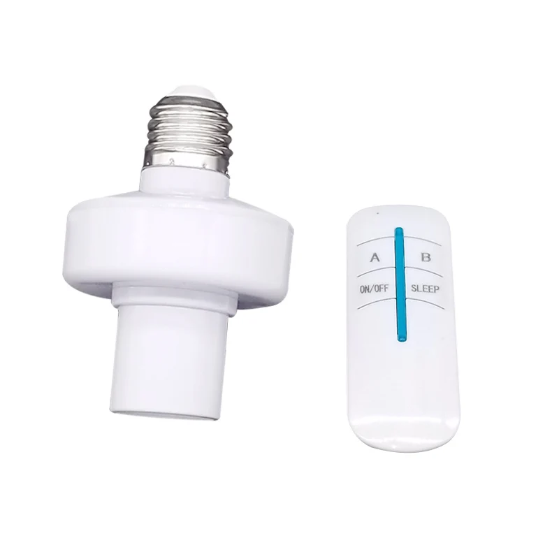 

Max 50W 30m E27 220V Screw Wireless Remote Control Light Lamp Bulb Holder Cap Socket Switch On Off Sleep