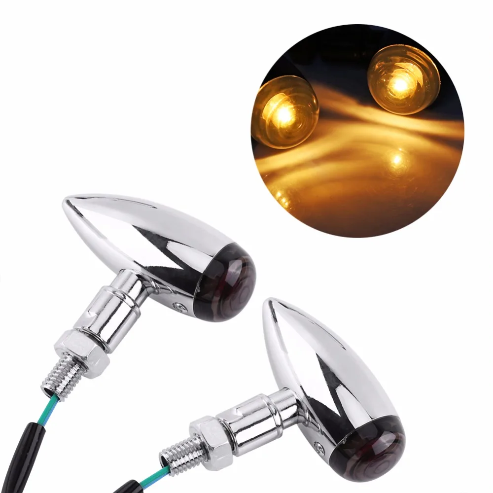 

2pcs Motorcycle Bullet Amber light Turn Signals Indicator Lighting Lamp Black Motorcycle Turn Signals Motorcycle Turn Signal
