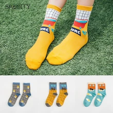 2 пары, забавные женские носки с рисунками из мультфильмов, милые короткие носки в стиле Харадзюку, женские хлопковые низкие носки в стиле Харадзюку, низкие носки