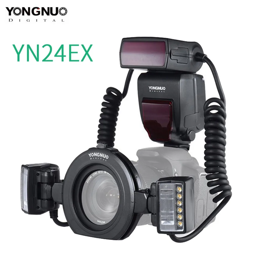Yongnuo YN24EX YN 24EX E TTL Twin Lite Макросъемка Speedlite для камер Canon с двойной головкой вспышки 2