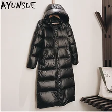 Зимняя куртка-пуховик AYUNSUE, верхняя одежда, зимнее плотное длинное пальто, женская теплая ветрозащитная парка, mujer doudoune femme hiver LX2512