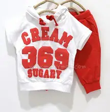 Nova Verão 369 Digital & Bandeira Nacional Roupa Das Crianças Define Roupa Dos Miúdos Dos Meninos Ternos Esportes Das Meninas Do Bebê Camisetas Hoodies + calças