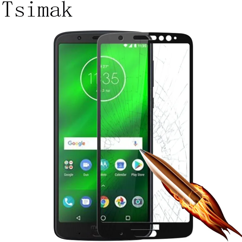 Tsimak полное покрытие из закаленного стекла для Moto G7 Plus G6 Play E5 Z3 G5s Защитная пленка для экрана для Motorola G7 power