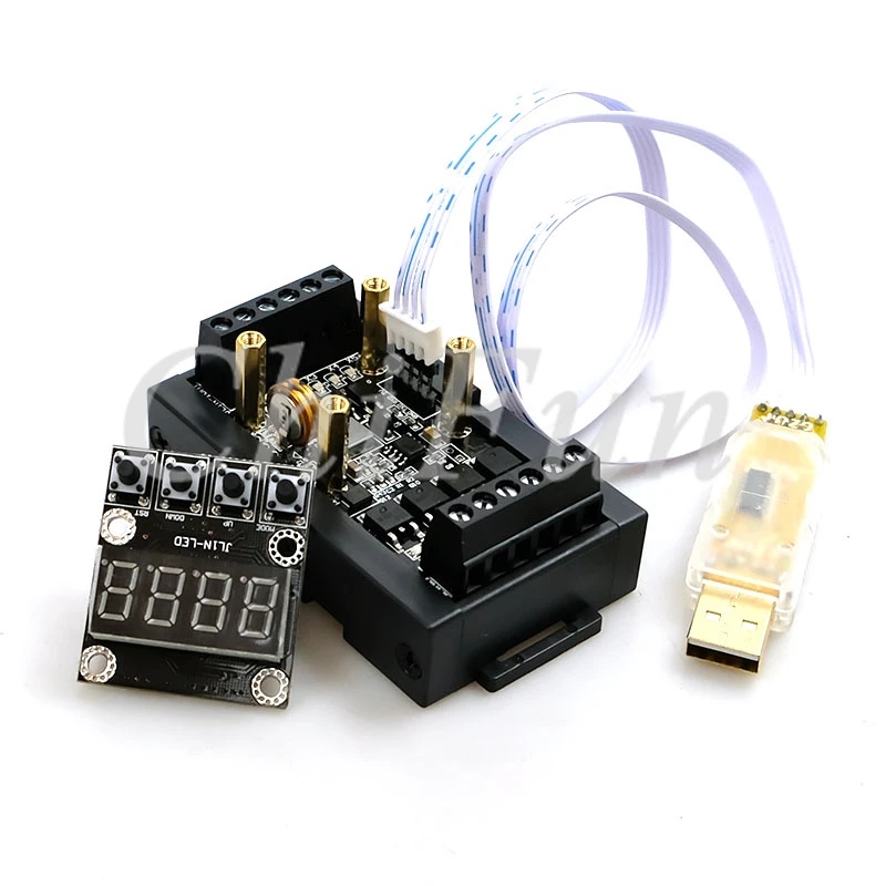 PLC industrial control board digital tube machine FX1N 10MT delay module 6 input 4 output 10-28VDC with rail + Programming line