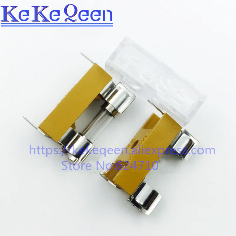 10pcs 5*20mm 5*20 glass fuse holder transparent holder with transparent