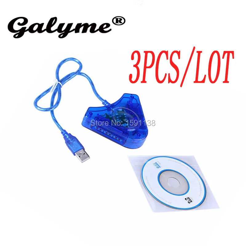 Новый Синий игровой USB переходник для джойпада с двумя игроками Кабель адаптер PS2