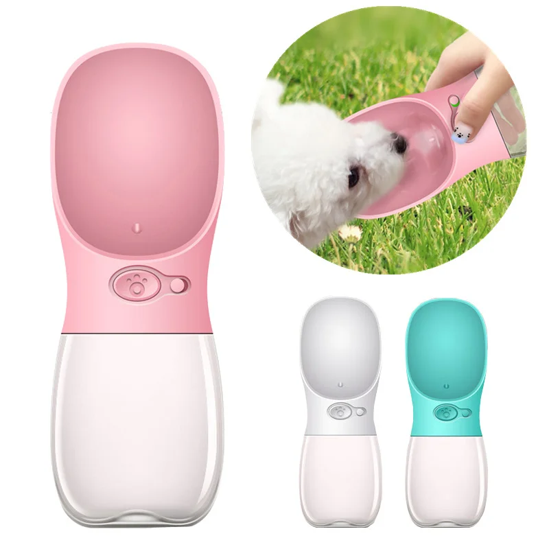 Goede 350 ML Plastic Draagbare Hond Waterfles Reizen Hond Kom voor Puppy Kat Drinken Outdoor Hond Water Dispenser Feeder