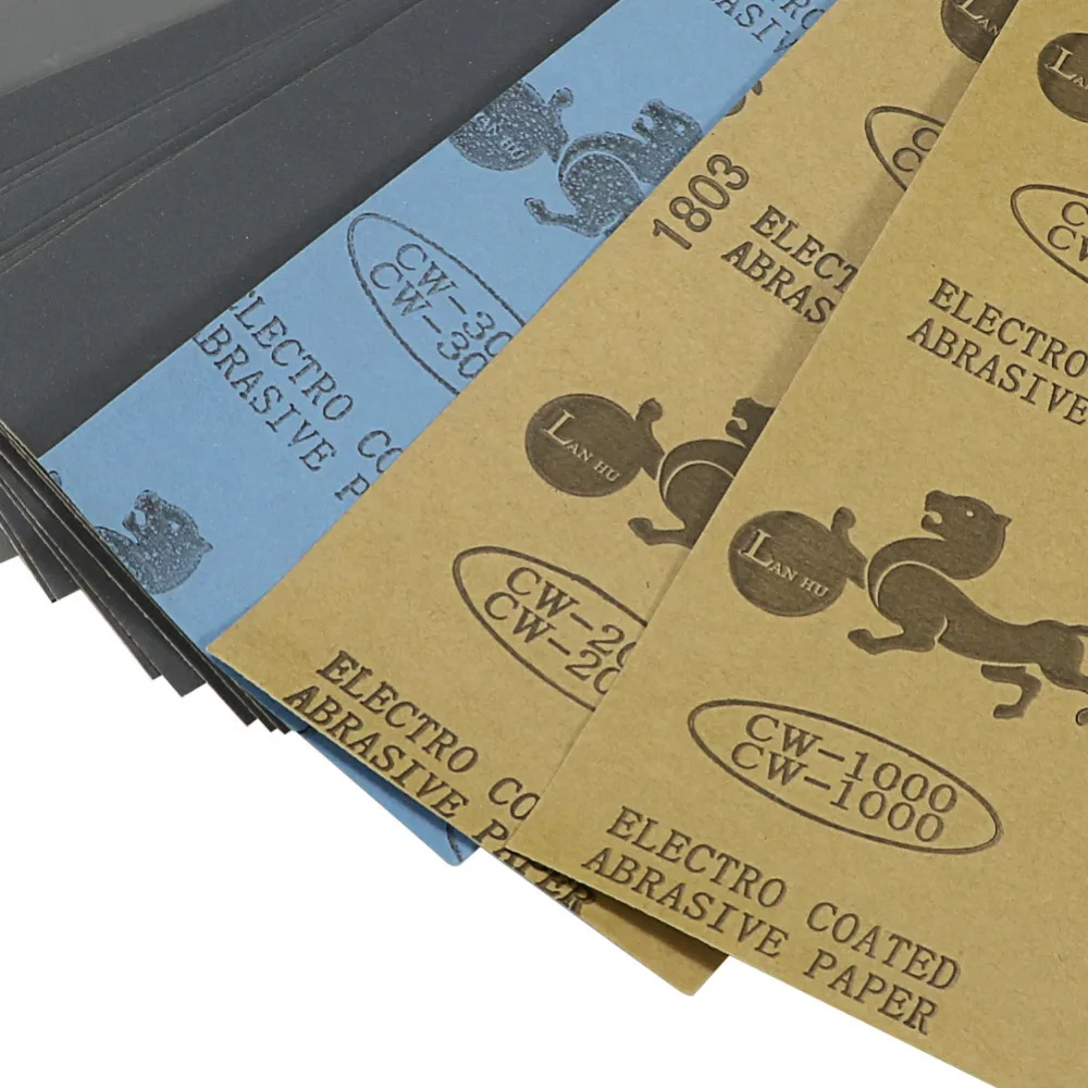 28PCS Wet/Dry Sand Paper 120 to 3000 Grit Waterproof Sandpaper Grind Paper Sheets Polishing Granularity Wood Emery Abrasive Tool