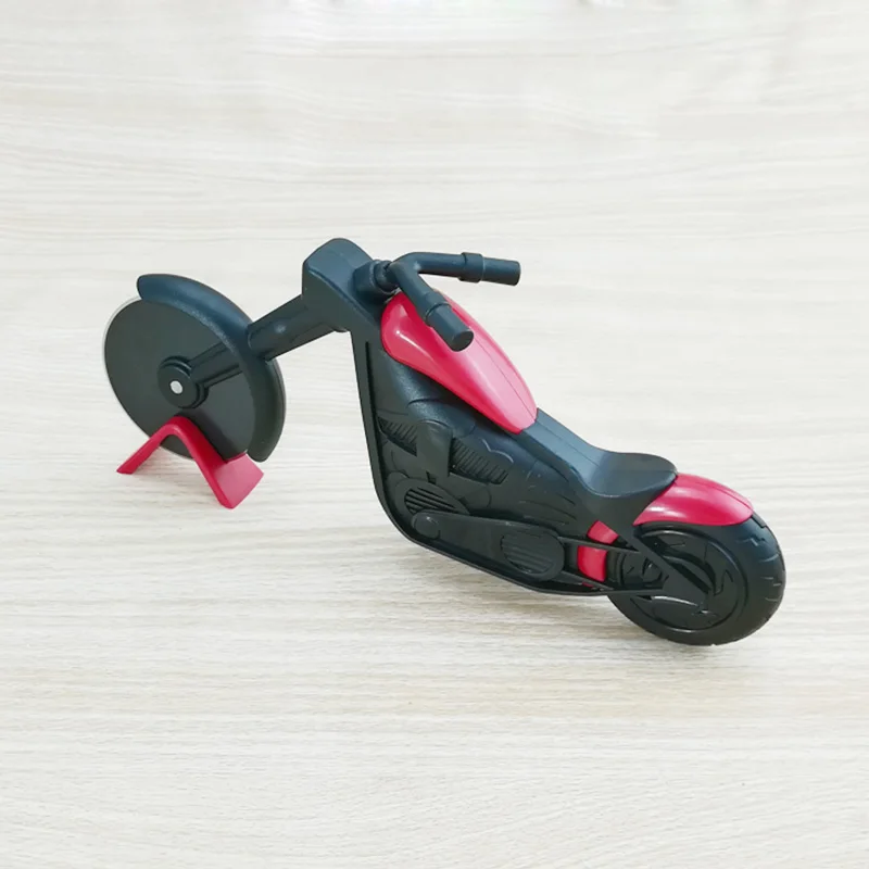 Motorcycle Pizza Cutter Wheel Stainless Steel Plastic Motorbike Roller Pizza Chopper Slicer E2S