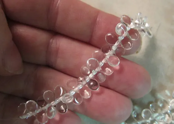 

7x5mm, Preciosa Pip Beads, Czech Glass, Transparent Crystal Clear, #00030 - 40 Bead Strands, Sold Individually & in Multi-Packs