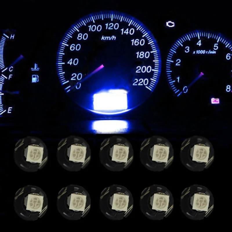 10 X T4.7 Neo клиновидный светодиодный светильник 12В Автомобильная кластерная приборная панель Dash климат A/C светильник s 5050 белый синий красный зеленый Цоколь 12 мм светильник - Испускаемый цвет: 10 pcs Blue Light