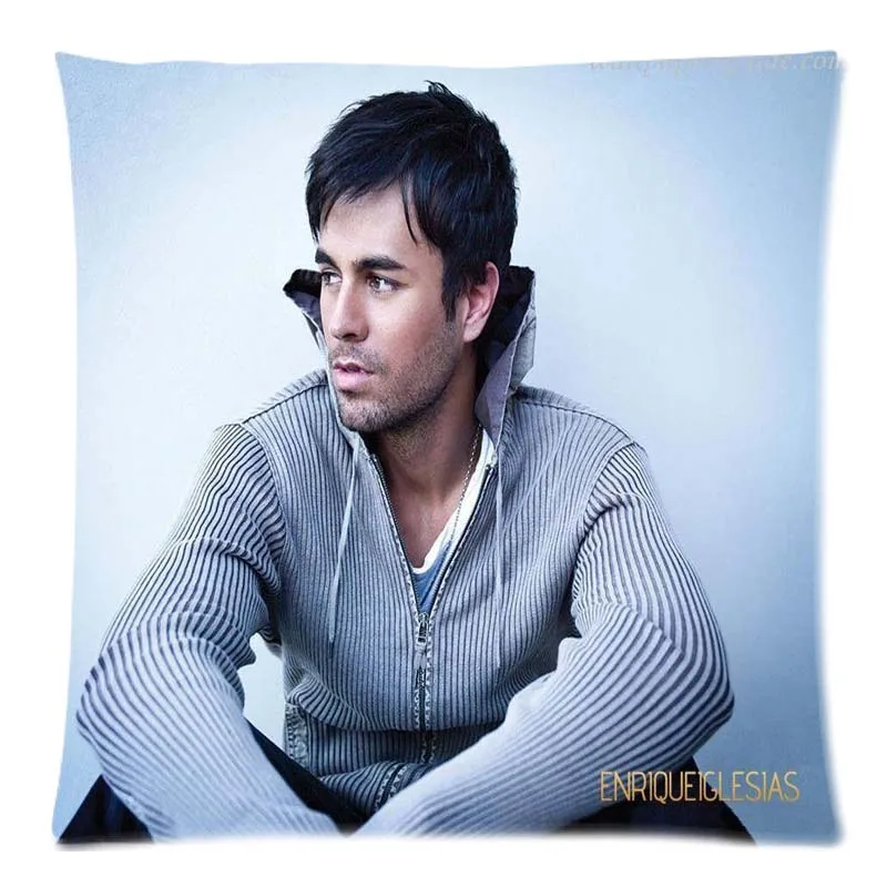 Наволочка для подушки из хлопка и льна с принтом Enrique Iglesias наволочка домашнего