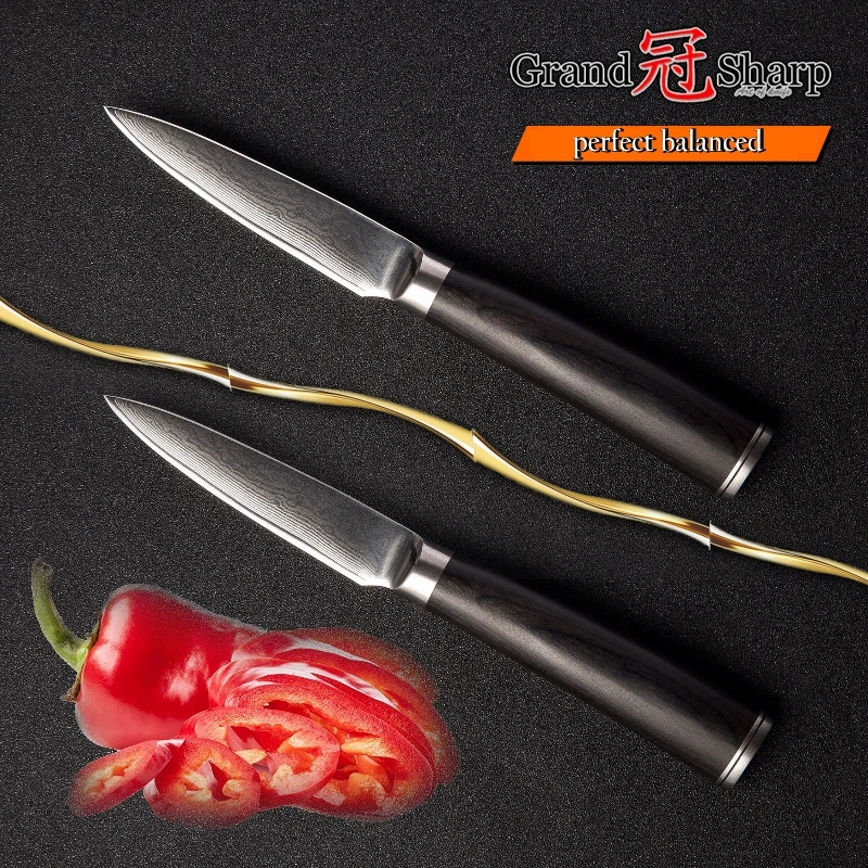 GRANDSHARP набор кухонных ножей 2 шт. Santoku Набор ножей для повара vg10 японские Дамасские стальные Дамасские кухонные ножи для приготовления пищи