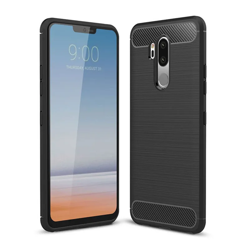 

For LG G7 Case Shockproof Silicon Soft Anti-knock Carbon Fiber TPU Matte Full Back Cover Shell For LG G6 Rugged Armor Coque Bags