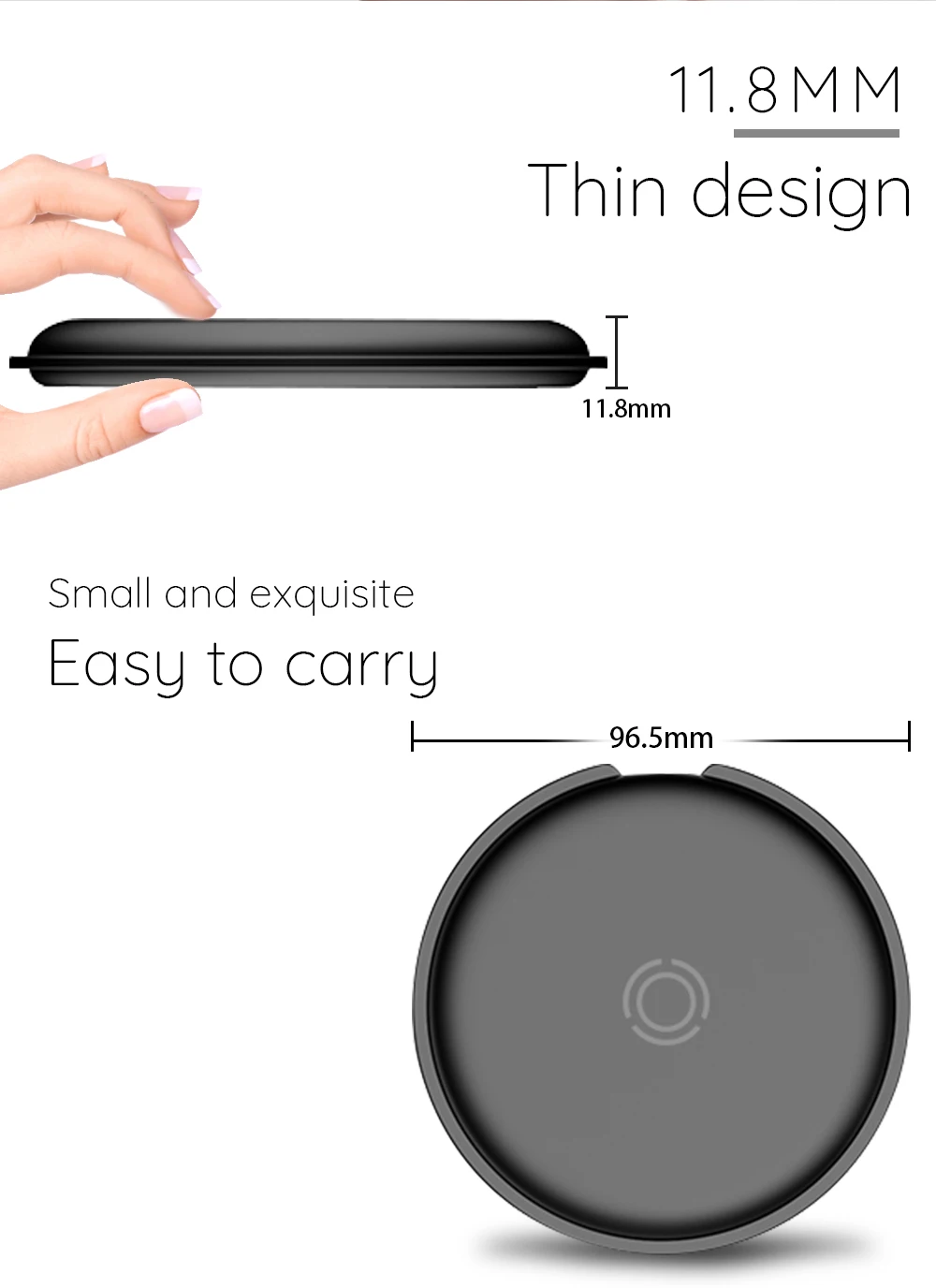 Portefeuille 10W QI Wireless Charger Fast For Samsung S9 Plus S8 S7 Apple iPhone 8 XS Max XR X QI Cordless Wirless Charging Pad (2)
