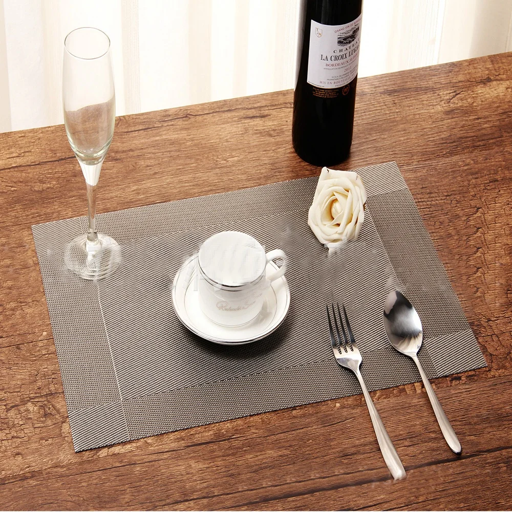

Hot Selling Fashion New Diagonal Frame Shape Table Mats Exquisite Environmental Non-slip Placemat Practical Tableware Pads