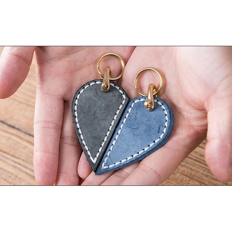 1 Set Acrylic Stencil Laser Cut Template DIY Leather Handmade Craft Heart Shaped Keychain Pendant Sewing Pattern