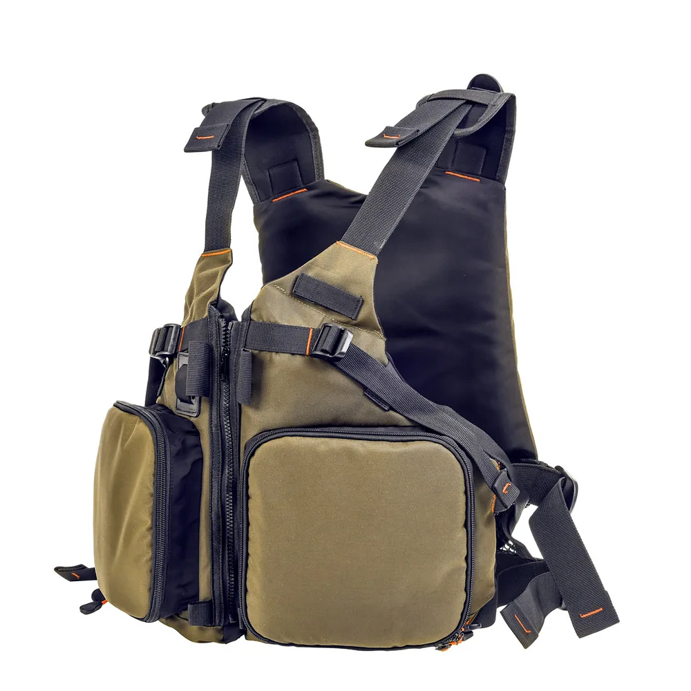 

Outdoor Fishing Vest Floating Life Saving Jacket Square Pockets Safety Survival Utility Adjustable Fly Fishing Boat Clothing
