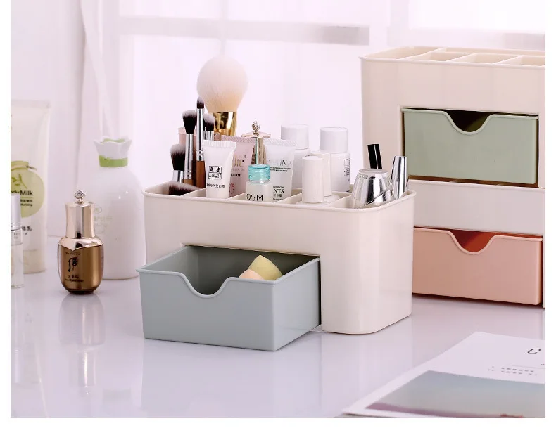 

Makeup Organizer Storage Box Shelf Organizador Maquillaje Storage PP Drawer Finishing Box Jewelry Box Free Shipping SN01