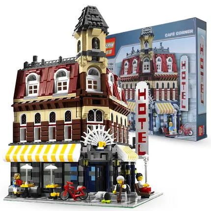

the legoinglys New 2133Pcs LEPIN 15002 Cafe Corner Model Building Kits Blocks Kid Toy Gift Compatible With 10182