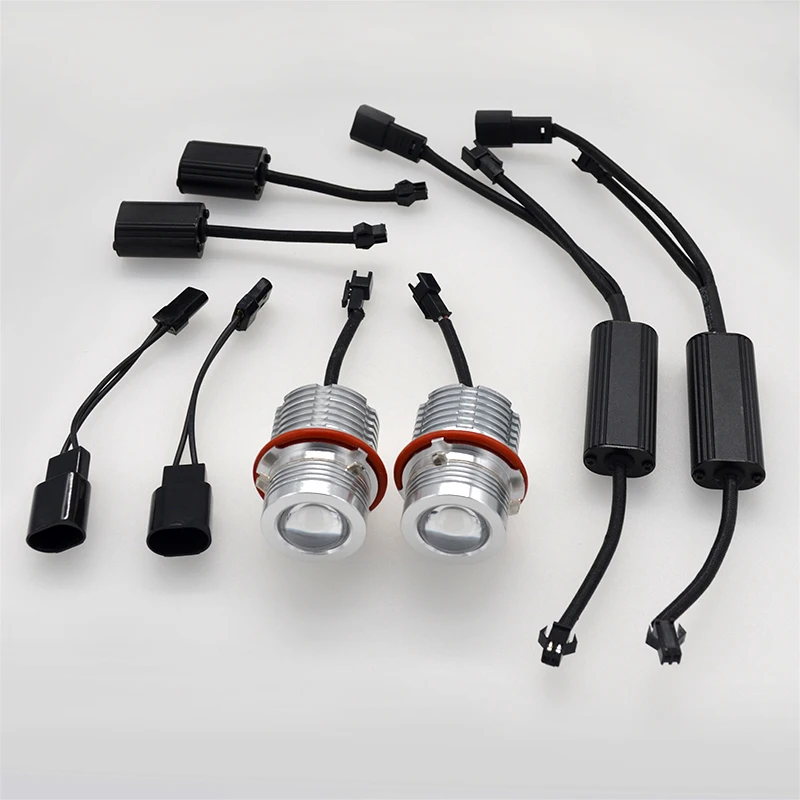 SUKIOTO 80W LED Marker Kit E39 LED Angel Eyes 6500K White DRL Hole Ring For E39 E60 E63 E53 E83 E87 NO Error Canbus LED Lights (4)