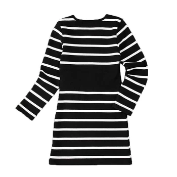 

Autumn girls dresses striped design clothes tight dresses for girls elegant style children clothing party holiday kids wear