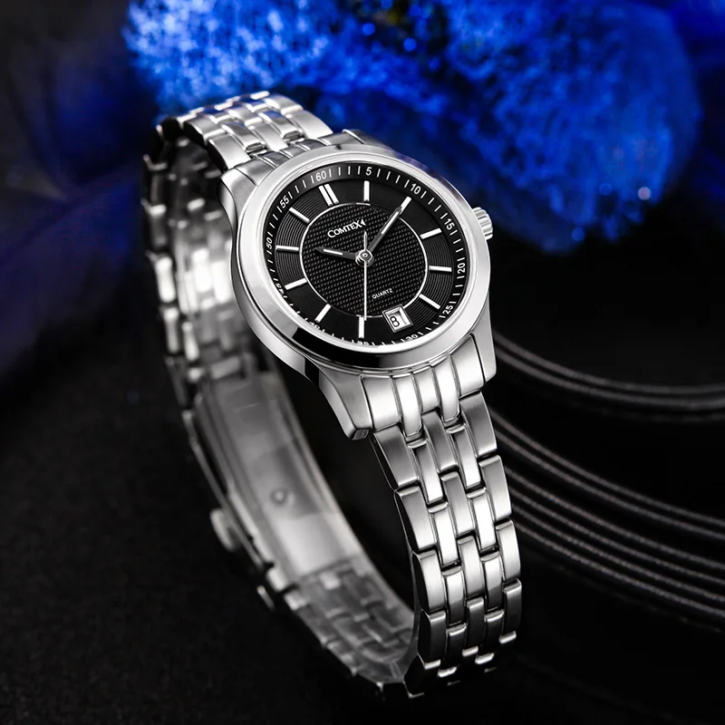 Comtex Роскошные Для женщин Часы элегантные дамы Нержавеющая сталь ремешок
