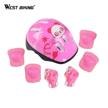 

WEST BIKING 7 pcs/set Skating Protective Gear Sets Elbow pads Bicycle Skateboard Ice Skating Roller Knee Protector For Kids