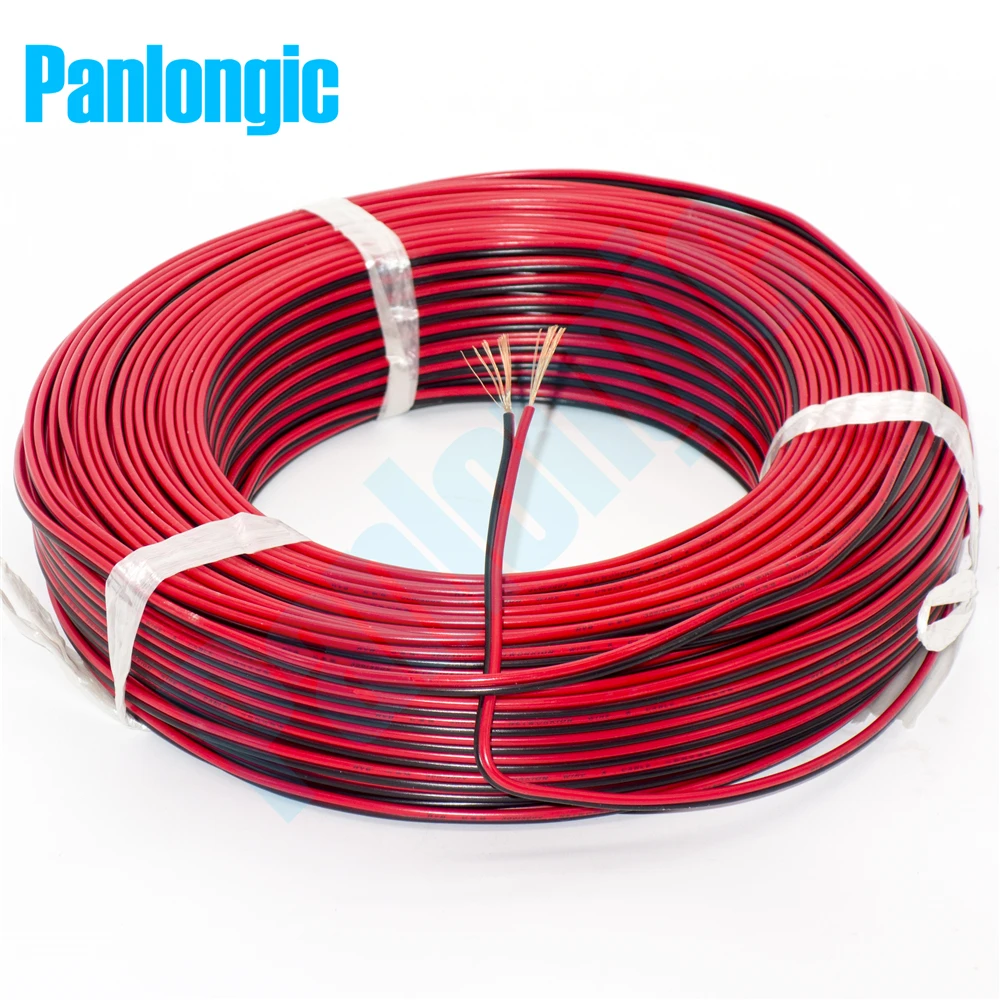 

5 Meters 2 Pin Red and Black RVB Electronic Wire 0.75 Square mm PVC Parallel Copper Electronic Cable for LED Battery