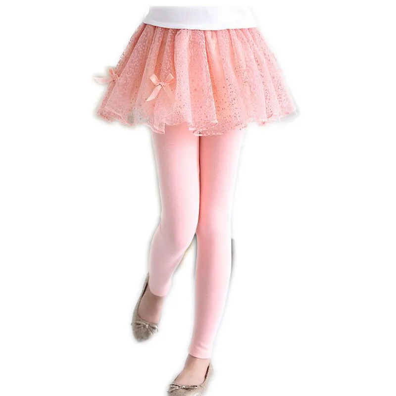 Ywstt/детские весенние юбки; леггинсы; юбка-брюки для девочек; Детские многослойные юбки-пачки; брюки для малышей; Леггинсы принцессы; новинка года; розничная - Цвет: Розовый