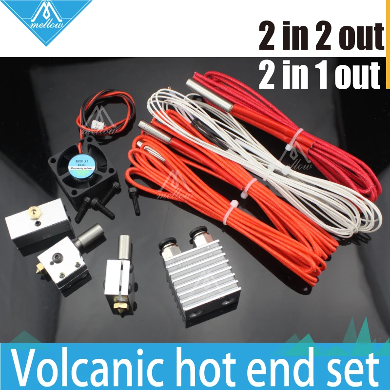  3D Printer Cyclops and Chimera Extrusion 2 in 1 out  hotend Multi Color Extruder kit+Volcano block nozzle hot end kit 