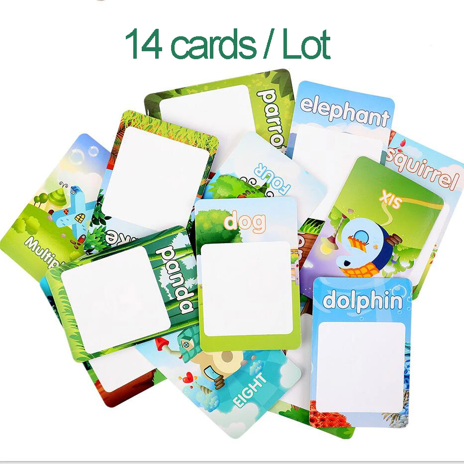

Water Drawing 14pieces English Learning card Magic with 1 Pen letter card Painting Board Educational Toys for kids learning