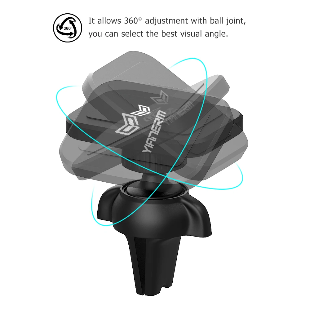 Yianerm Новые 6 N50 сильный магнит Магнитная Air Vent держатель телефона twist lock автомобильное крепление для Iphone, Samsung, huawei, 4-6 дюймов телефон