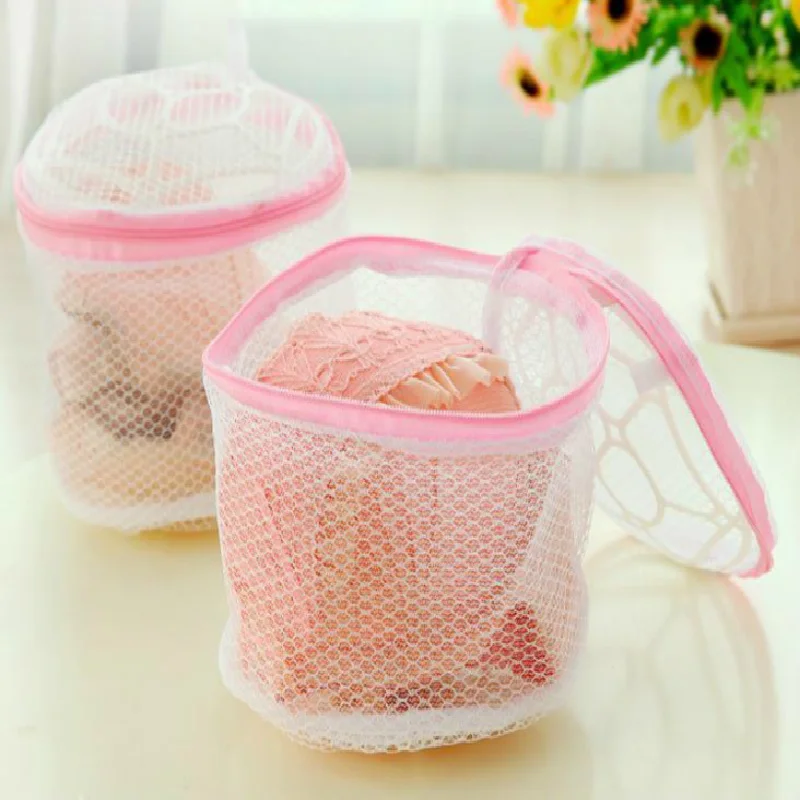 

Convenient Women Hosiery Bra Washing Lingerie Wash Protecting Printed Pattern Mesh Bag Basket