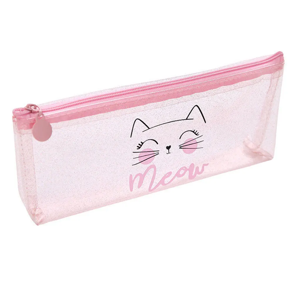 Прозрачные милые Мультяшные канцелярские принадлежности на молнии студенческий