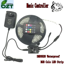 Водонепроницаемый RGB Светодиодные ленты 5 м 300 светодиодный s SMD3528 музыкальный контроллер 12V 2A Мощность адаптер гибкий светильник светодиодный лента для домашнего украшения лампы