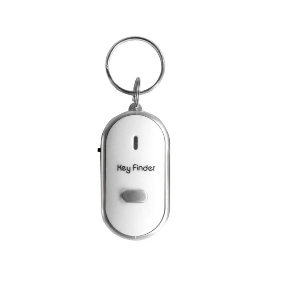 LED Whistle Key Finder Flashing Beeping Sound Control Alarm Anti-Lost Keyfinder Locator Tracker with Keyring 4 Colors For Choice