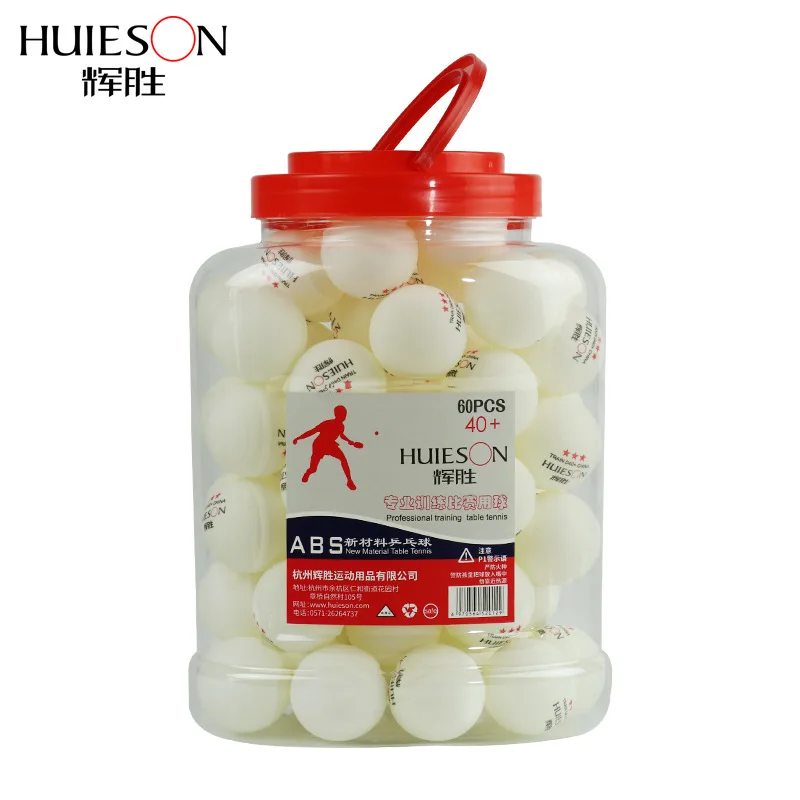 HUIESON 60 قطعة/دلو المهنية 3 نجمة تنس طاولة كرات D40 + mm 2.8g جديد المواد ABS البلاستيك كرة بينغ بونغ الكبار التدريب