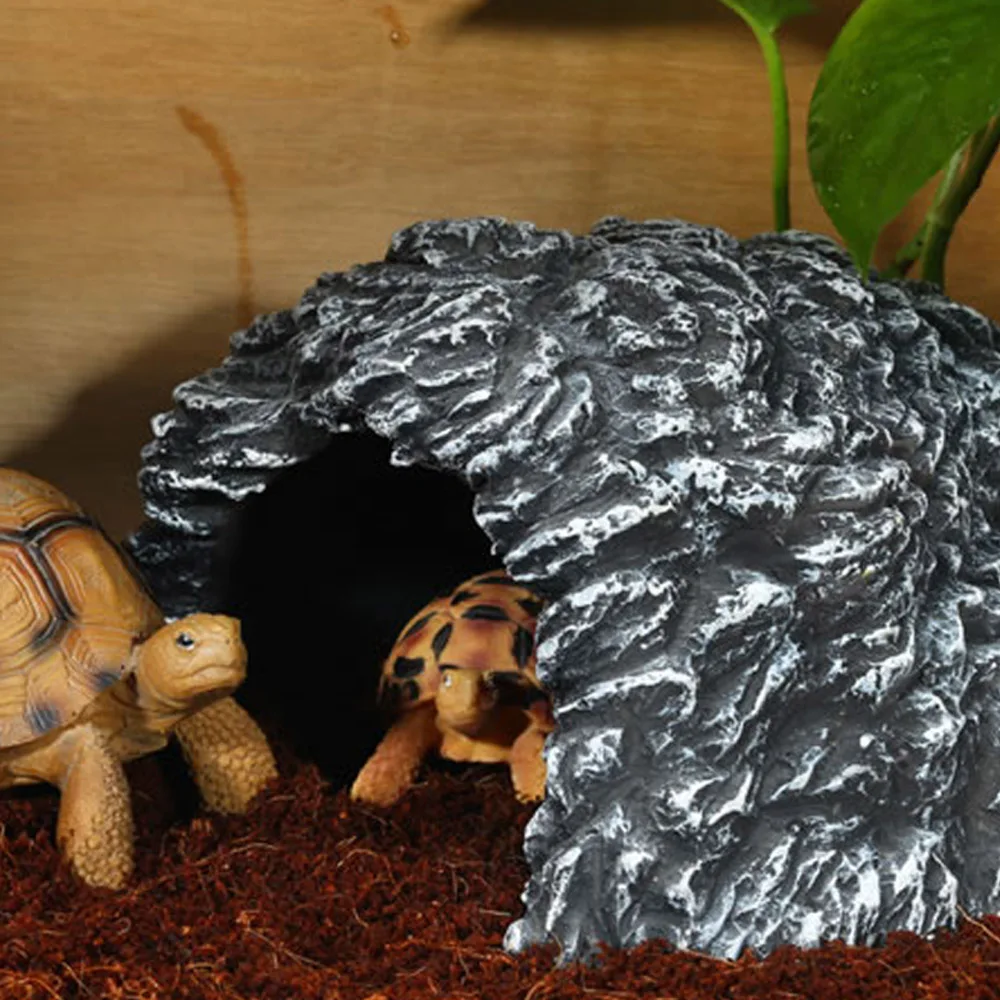 

Behogar Small Vivid Reptile Tortoise Turtle Hiding Hide Cave for Aquarium Fish Turtle Tank Decoration Turtle Island Stone Cave