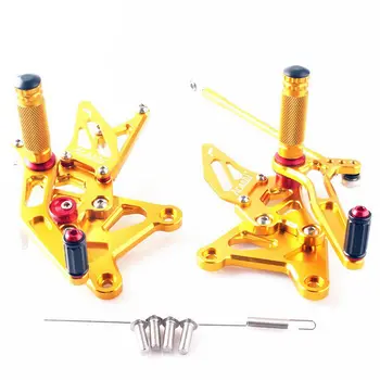 

For Kawasaki Ninja ZX6R ZX636 2005-2006 Motorcycle Adjustable Rearset Foot Pegs Footrest Pedal Gold
