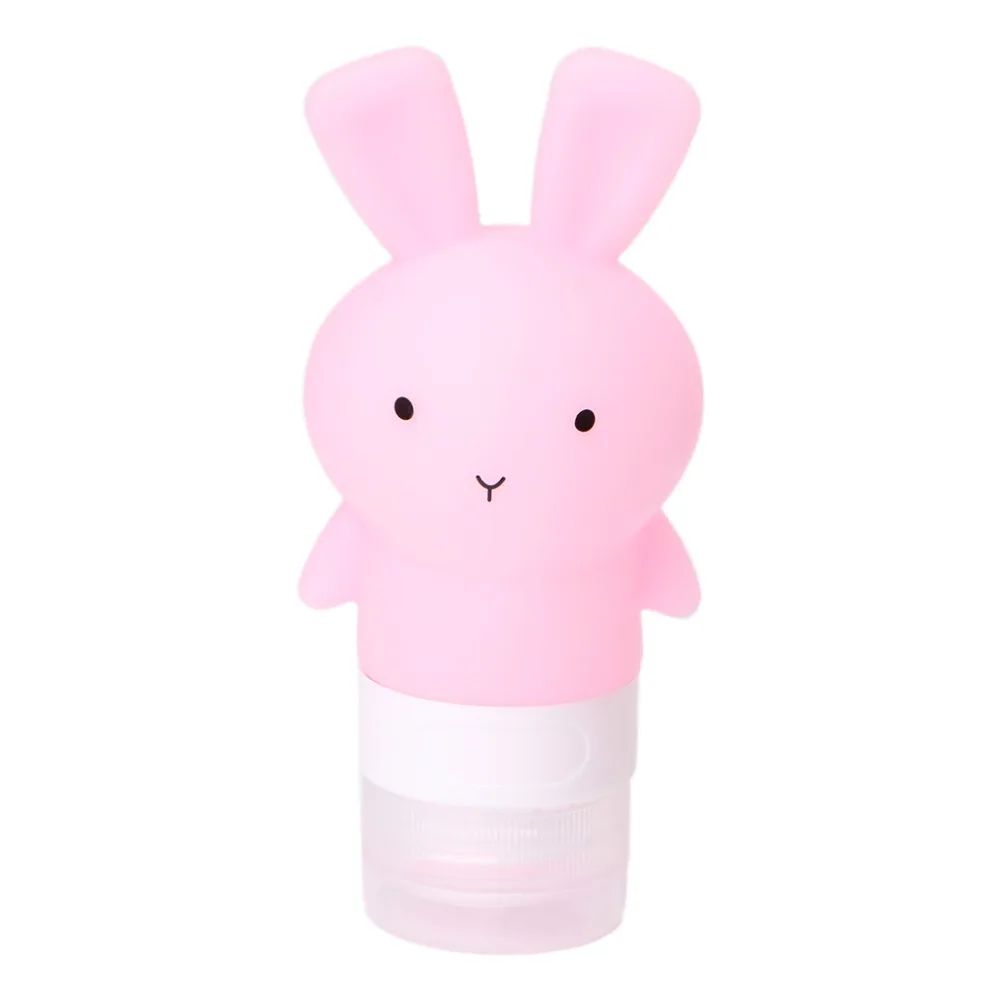 Beli 1 PC 75 Ml Silikon Portabel Kosong Squeeze Perjalanan Rabbit Bentuk Botol untuk Shampoo Losion Aftershave Ungu  merah Muda Transparan