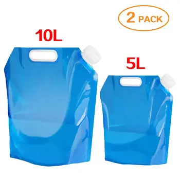 

2Pcs Outdoor Emergency Camping Hiking Folding Water Storage Bag Container Pack